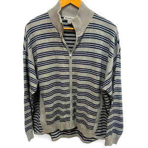 Tommy Bahama Tami Striped Zip-Up Cardigan Sweater with Pockets Size XL